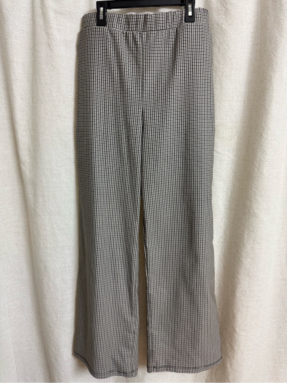 Gilli Black & White Houndstooth Wide-Leg Pants